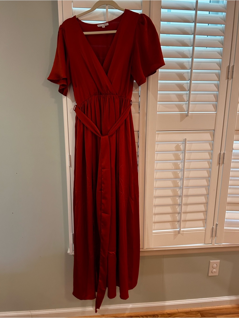 Orange Baltic Born V-Neck Short Sleeve Maxi Dress